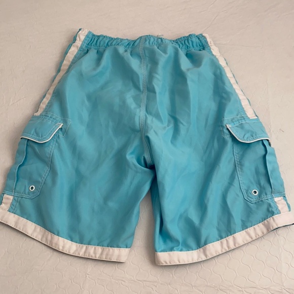 Joe Boxer aqua white lined swim trunks S - Picture 2 of 8